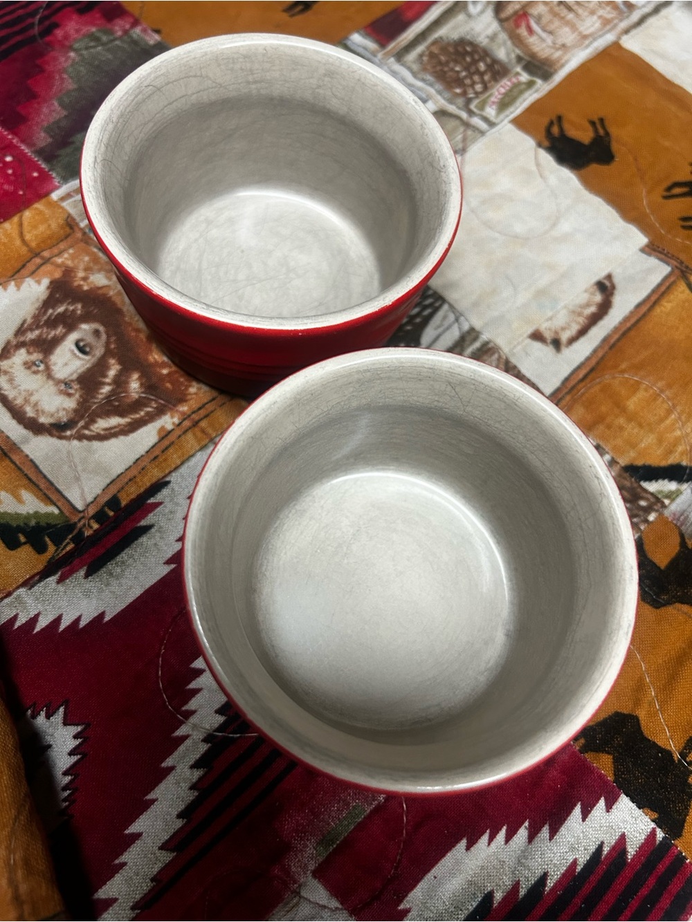Le creuset Red Ceramic Ramekin pair